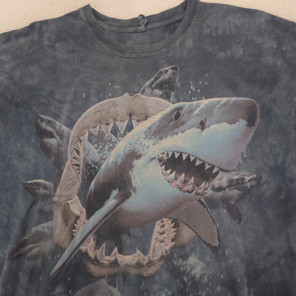 Gildan Shark Short Sleeve Casual Graphic T Shirt Adult Mens Size XL Blue